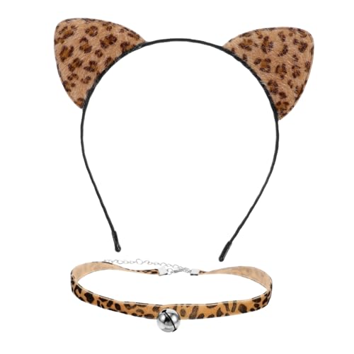 POPETPOP Leoparden Katzenohren Stirnband und Verstellbares Glocken Leichtes Langlebiges Party Haaraccessoire für Modisch für Cosplay und Festival POPETPOP Leoparden Katzenohren Stirnband und Verstellbares Glocken Leichtes Langlebiges Party Haaraccessoire für Modisch für Cosplay und Festival von POPETPOP