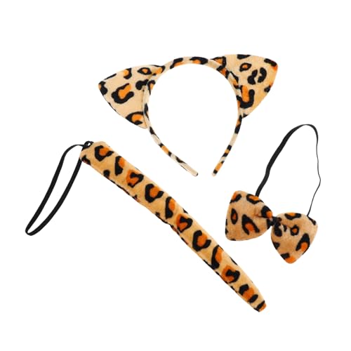 POPETPOP Leopardenohren Stirnband Set für Süßes Plüsch Kostümzubehör mit Fliege für Halloween und Tier Themenpartys und Jungen Langlebig und Sicher POPETPOP Leopardenohren Stirnband Set für Süßes Plüsch Kostümzubehör mit Fliege für Halloween und Tier Themenpartys und Jungen Langlebig und Sicher von POPETPOP