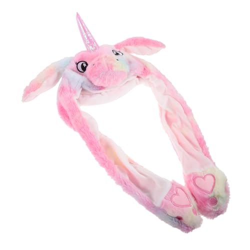 POPETPOP Lustiger Plüsch Einhorn Hut mit Beweglichen Cosplay Party Zubehör Niedlicher Cartoon Hut für Erwachsene Ergänzung für Veranstaltungen und Feiern von POPETPOP