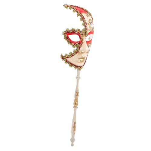 POPETPOP Masquerade Halbgesichtsmaske mit Stab Langlebige Party Maske für Halloween Karneval Cosplay Stilvolle Verkleidung für Damen und Mädchen Vielseitiges Fotorequisit POPETPOP Masquerade Halbgesichtsmaske mit Stab Langlebige Party Maske für Halloween Karneval Cosplay Stilvolle Verkleidung für Damen und Mädchen Vielseitiges Fotorequisit von POPETPOP