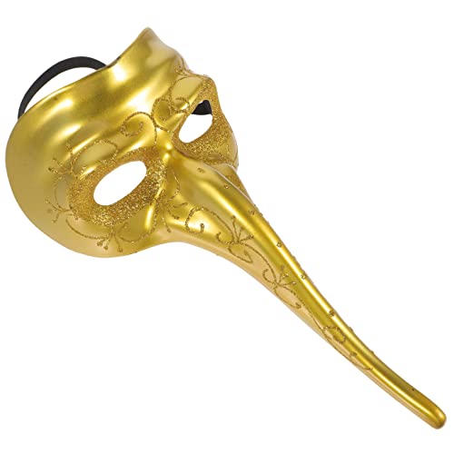 POPETPOP Masquerade Party Maske Langnase Kunststoff Halloween Kostüm Zubehör für Karneval Rollenspiel und Festlichkeiten in Gold POPETPOP Masquerade Party Maske Langnase Kunststoff Halloween Kostüm Zubehör für Karneval Rollenspiel und Festlichkeiten in Gold von POPETPOP