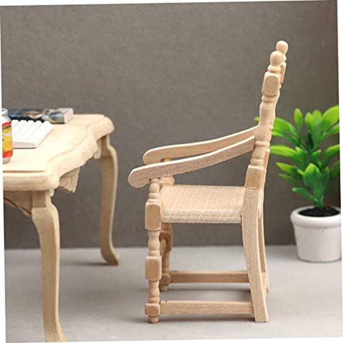 POPETPOP Maßstab Accessoire Stilvoller Desktop Puppenstuhl Langlebige Holzstruktur für Puppenhauszimmer Dekoration POPETPOP Maßstab Accessoire Stilvoller Desktop Puppenstuhl Langlebige Holzstruktur für Puppenhauszimmer Dekoration von POPETPOP