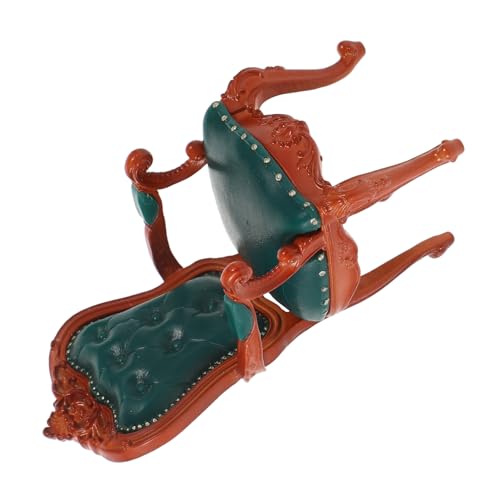 POPETPOP Maßstab Vintage Armlehnenstuhl Dunkelgrün für Wohnzimmer und Arbeitszimmer Miniaturmöbel Sammlerstück von POPETPOP