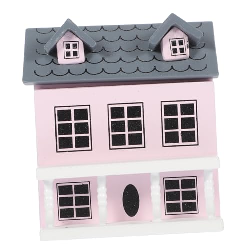POPETPOP Mini-Möbel Miniature House miniaturhaus dollhaus Hausform Garden Decor Mini-Hausverzierung drinnen Miniaturen für Verzierung des Sinn-Layouts Landschaftsschmuck hölzern Rosa von POPETPOP