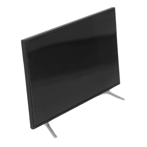 POPETPOP Mini-TV Fernseher Puppenhaus-Miniatur-Szenenmodell Mini-Puppenhauszubehör Puppenhauselektronik Mini-Puppenhaus- Puppenhaus-Wohnzimmerdekoration pla Black von POPETPOP