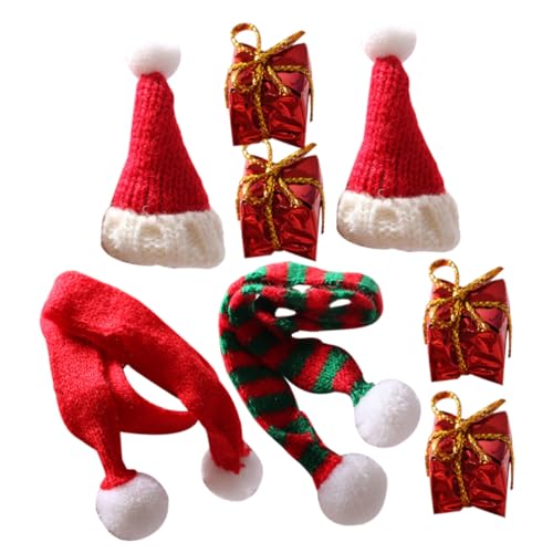 POPETPOP Mini Weihnachtsmützen Teilig mit Elastischem Strickschal in Rot und Grün Mini Haus Dekoration und Kinderspielzeug für Tischdeko DIY Foto Requisite für Weihnachtsfeier POPETPOP Mini Weihnachtsmützen Teilig mit Elastischem Strickschal in Rot und Grün Mini Haus Dekoration und Kinderspielzeug für Tischdeko DIY Foto Requisite für Weihnachtsfeier von POPETPOP