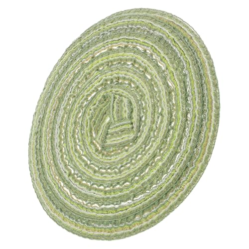 POPETPOP Mini -nordische Bodenmatte Teppich Puppenhaus Bodenmatte Mini-Hausverzierung kleines Hauszubehör Mini-Dekoration Puppenhausmatte Mini-Fußmatte Stoff Green von POPETPOP