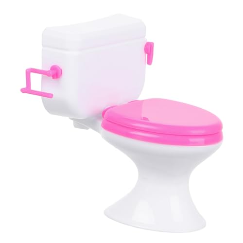 POPETPOP Miniatur Puppenhaus Toilette Weiß Stilvolles Badezimmer Zubehör Detailreiches Mini Wc Modell Vielseitige Dekoration für Puppenhaus Bad und Schlafzimmer Kreatives von POPETPOP