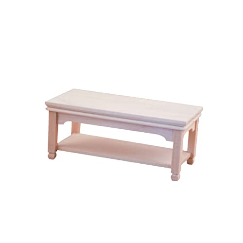 POPETPOP Miniatur-Tischfiguren holzmöbel holzgeschenke holzdeko puppenhauszubehör puppenstubenmöbel Dollhouse Furniture Couchtisch aus Holz kleines Möbelmodell Mini-Teetisch Hölzern von POPETPOP