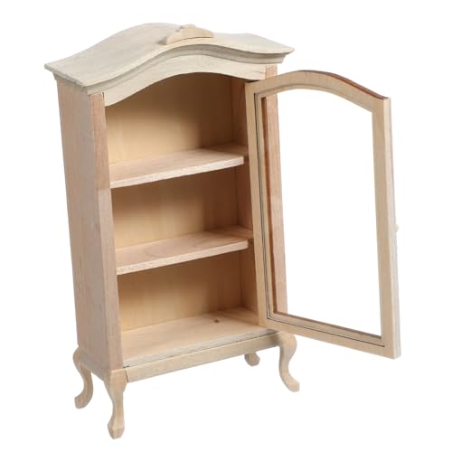 POPETPOP Miniatur-bücherregal-schrankmodell: Puppenhaus-mini-holzschrank, Winziges Möbelornament, Puppenhaus-dekorationszubehör von POPETPOP