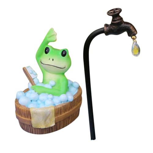 POPETPOP Miniaturfrosch -Figur -Schreibtisch Lustige Duschfroschstatue Neuheit Frosch in Badewanne Dekoration Für Garten Terrasse Bonsai Dekoration POPETPOP Miniaturfrosch -Figur -Schreibtisch Lustige Duschfroschstatue Neuheit Frosch in Badewanne Dekoration Für Garten Terrasse Bonsai Dekoration von POPETPOP