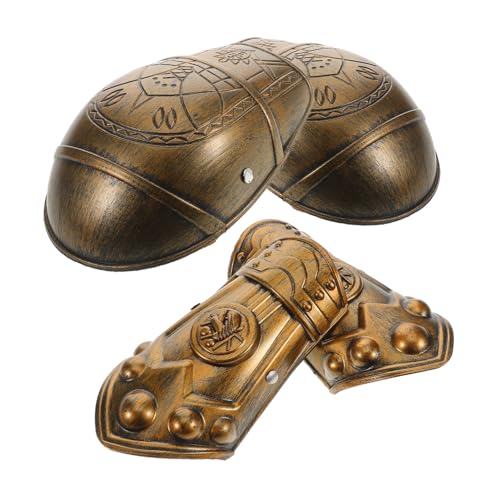 POPETPOP Mittelalterliche Armschützer Set Schutz für Schultern und Hände Komfortables Kostümzubehör Retro Rüstung Zubehör für Ritter Kostüm Rollenspiel von POPETPOP