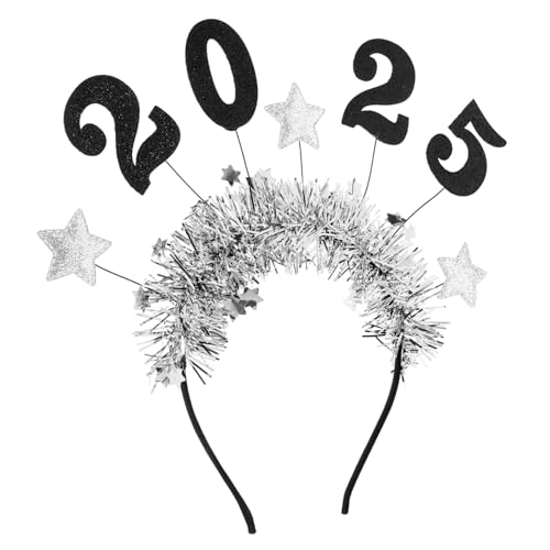 POPETPOP Neujahrs Haarreifen Verstellbar Silber Party Stirnband Kopfstück Erwachsene Festlich Leicht für Silvester Feier Ball und Feiertage POPETPOP Neujahrs Haarreifen Verstellbar Silber Party Stirnband Kopfstück Erwachsene Festlich Leicht für Silvester Feier Ball und Feiertage von POPETPOP