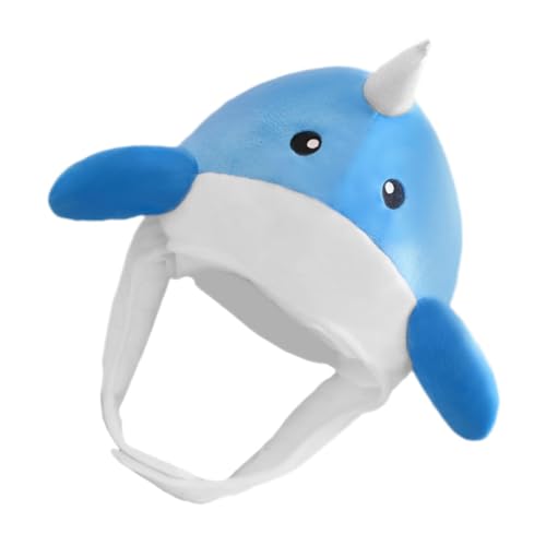 POPETPOP Niedlicher Wal Kostümhut Kopfmaske Cartoon Design Leicht Tragbar für Fotorequisiten Tierparty Meerestier Mütze von POPETPOP