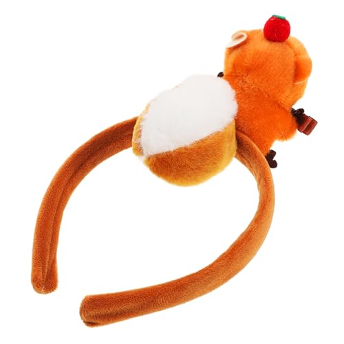POPETPOP Niedliches Eichhörnchen Stirnband Cartoon Haarreif für Damen Weiches Plüsch Tier Kostüm Party Kopfschmuck und Rutschfest für Alltag und Feier von POPETPOP