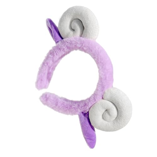 POPETPOP Niedliches Plüsch Schafhörner Haarreif Weiches DIY Kostüm Haarband für Frauen Mädchen Party Cosplay Zubehör Verspieltes Haarschmuck von POPETPOP