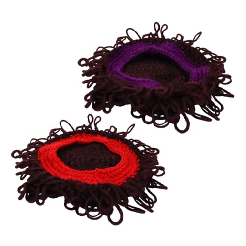 POPETPOP Perückenmütze Strickkostüm Mütze für Fotoshooting und Halloween Handgefertigte Foto Perückenkappe in und Rot Vielseitig für Partys und Bühnenauftritte POPETPOP Perückenmütze Strickkostüm Mütze für Fotoshooting und Halloween Handgefertigte Foto Perückenkappe in und Rot Vielseitig für Partys und Bühnenauftritte von POPETPOP