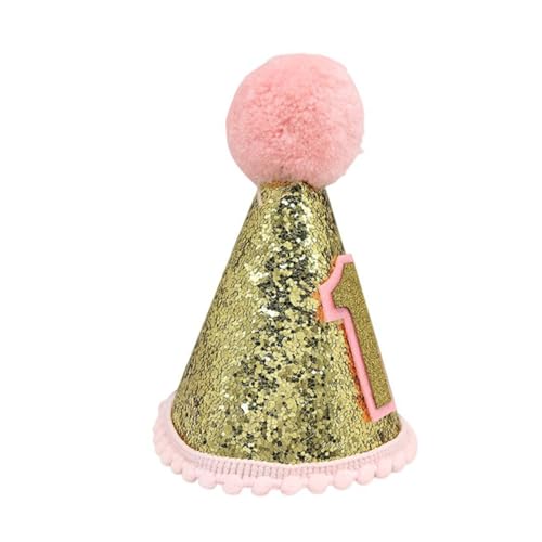 POPETPOP Pink Speced Hut Kleinkind ein Jahr alter Geburtstagshut Kinderhut Mädchenhut dekorativer Geburtstagshut Kindermütze Geburtstagshut prop Kegelhüte für Geburtstagsfeiern Stoff Golden POPETPOP Pink Speced Hut Kleinkind ein Jahr alter Geburtstagshut Kinderhut Mädchenhut dekorativer Geburtstagshut Kindermütze Geburtstagshut prop Kegelhüte für Geburtstagsfeiern Stoff Golden von POPETPOP