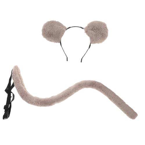 POPETPOP Plüsch Mäuseohren Stirnband mit Realistischem Design und Abnehmbarer Bequemes Cosplay Zubehör für Halloween Kostümpartys Rollenspiele und Bühnenauftritte von POPETPOP