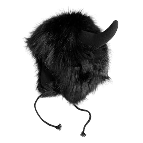 POPETPOP Plüsch Ochsenhorn Mütze Warmer Winterhut mit Ohrenschutz Winddicht Lustiger Ox Horn Hut für Männer und Frauen Cosplay Fasching Party Zubehör POPETPOP Plüsch Ochsenhorn Mütze Warmer Winterhut mit Ohrenschutz Winddicht Lustiger Ox Horn Hut für Männer und Frauen Cosplay Fasching Party Zubehör von POPETPOP