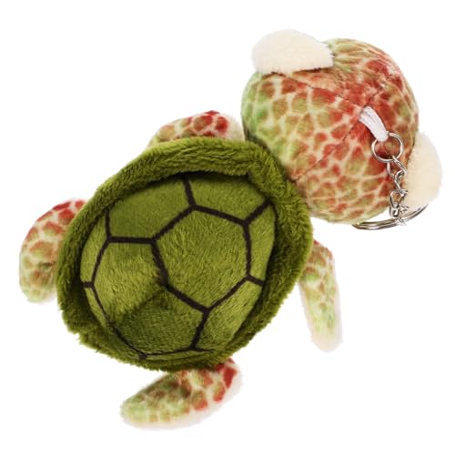 POPETPOP Plüsch Schildkröten Schlüsselanhänger Flauschiger Anhänger mit Schlüsselring Leichte Tasche Deko für Rucksack Bunte Kuscheltier Figur Süßer Glücksbringer für Alltag und von POPETPOP