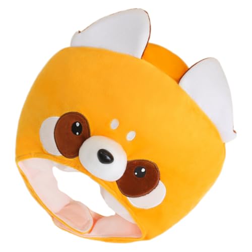 POPETPOP Plüsch Waschbär Kopfbedeckung Verstellbar Weicher Tierhut Für Erwachsene Kostüm Accessoire Für Fasching Halloween Party Photoprop von POPETPOP