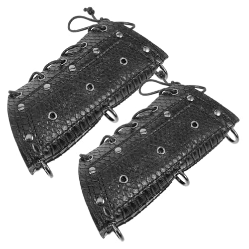 POPETPOP Punk Armstulpen mit Schlangenhautmuster Langlebige Kunstleder Ärmel für Cosplay Halloween Festival von POPETPOP