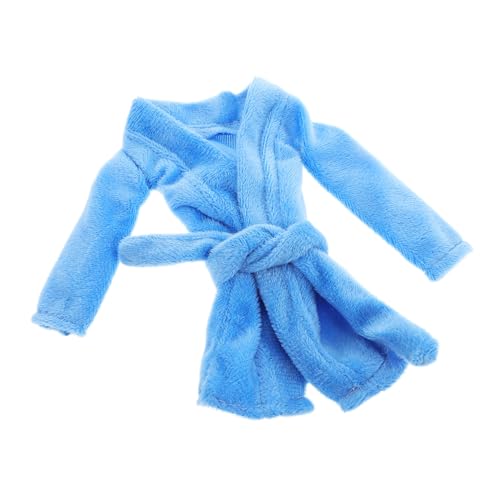 POPETPOP Puppen Bademantel in Blau Weicher Minimalistisches Design Passend für Puppenhaus und Rollenspiel Vielseitiges Accessoire für Puppen Outfits von POPETPOP