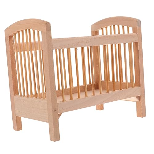 POPETPOP Puppenhaus Babybett aus Holz Miniatur Kinderbett für Puppenhaus Zubehör Robustes Mini Doll Bed als Süßes für Dekoration POPETPOP Puppenhaus Babybett aus Holz Miniatur Kinderbett für Puppenhaus Zubehör Robustes Mini Doll Bed als Süßes für Dekoration von POPETPOP