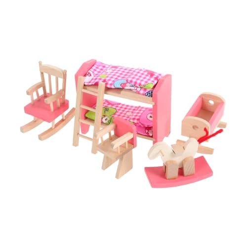 POPETPOP Puppenhaus Hochbett aus Holz Langlebiges Miniaturmöbel für Puppenhaus Schlafzimmer Authentisches Design für Kleine Puppen und Miniaturensammlungen POPETPOP Puppenhaus Hochbett aus Holz Langlebiges Miniaturmöbel für Puppenhaus Schlafzimmer Authentisches Design für Kleine Puppen und Miniaturensammlungen von POPETPOP