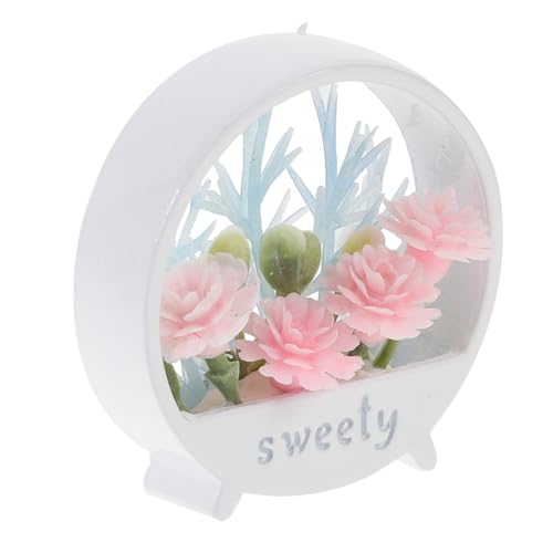 POPETPOP Puppenhaus Mini Modell Dekorative Topfblume für Puppenhauszubehör Kreative Bonsai Dekoration für Miniaturszenen und Weißes Design von POPETPOP