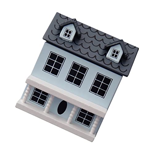 POPETPOP Puppenhaus Mini Möbel Klein Für Dekoration Zuhause Spielzeughaus Das Mini Hausfiguren Hausornamente Spielhaus Mini Ornament Miniatur Dorfhäuser Mikrohaus Aus Holz Himmelblau von POPETPOP