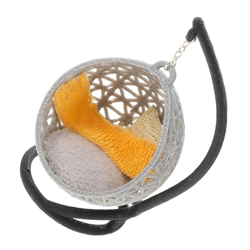 POPETPOP Puppenhaus Schwungstuhl DIY Mini Möbelmodell für Kreative Schreibtischdekoration Eleganter Hängender Stuhl für Miniaturhäuser und Regalgestaltung Perfektes Zubehör von POPETPOP