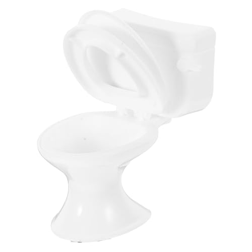POPETPOP Puppenhaus Toilette Weiße Badezimmermöbel Niedliches Puppenhaus Zubehör für Rollenspiele Realistisches Miniaturspielzeug für Kreative Puppenhaus Badezimmer Dekoration von POPETPOP