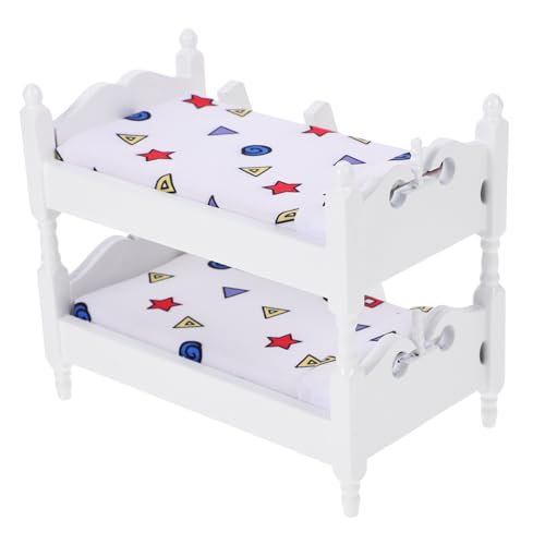 POPETPOP Miniatur Doppelstockbett Für Maßstab Dekoration Für Schlafzimmer Und Langlebiges Mini-möbel Für Puppen Und Szeneriegestaltung von POPETPOP