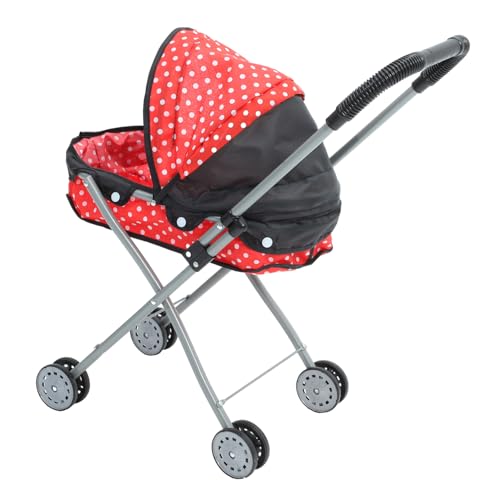 POPETPOP Puppenwagen für Babypuppenwagen mit Leichtem Design Realistischer Kinderwagen für Rollenspiele Fördert Hand Auge Koordination für Unterwegs von POPETPOP