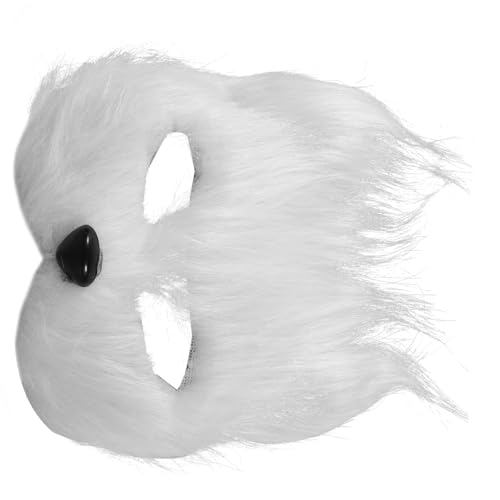 POPETPOP Realistische Fuchs Maske Halbgesicht mit Elastischem Band Weißer Langhaar Fuchs für Halloween Maskenball Karneval Cosplay Unisex Party Kostüm Accessoire POPETPOP Realistische Fuchs Maske Halbgesicht mit Elastischem Band Weißer Langhaar Fuchs für Halloween Maskenball Karneval Cosplay Unisex Party Kostüm Accessoire von POPETPOP