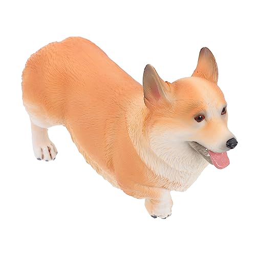 POPETPOP Realistisches Corgi Hundemodell Detaillierte Spielzeugfigur Lernspielzeug Dekoratives Haustier für Hundeliebhaber Wohnzimmer Küche Tischdekoration von POPETPOP