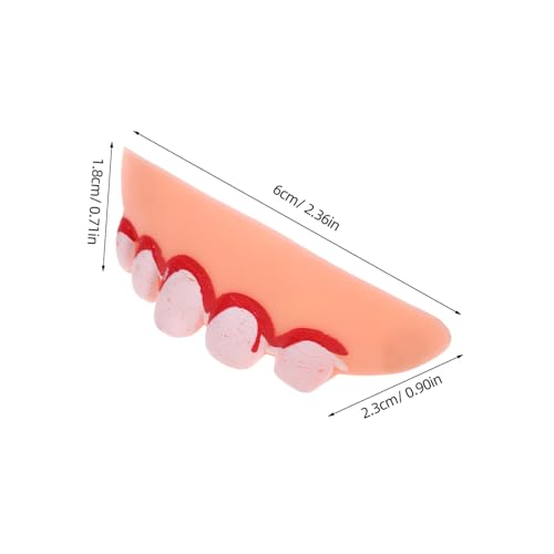 POPETPOP Realistisches Halloween Fake Teeth Modell aus Kunststoff Sichere Wiederverwendbare Party Requisite für Gruselige Cosplay Verkleidung für Kostüm und Scherzpartys von POPETPOP