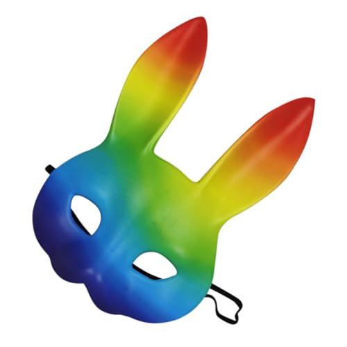 POPETPOP Regenbogen Bunny aus PU und EVA Bequeme Halloween Hasenmaske für Karneval Maskerade Party Vielseitige Kostüm Langlebiges Hasenkostüm Accessoire POPETPOP Regenbogen Bunny aus PU und EVA Bequeme Halloween Hasenmaske für Karneval Maskerade Party Vielseitige Kostüm Langlebiges Hasenkostüm Accessoire von POPETPOP