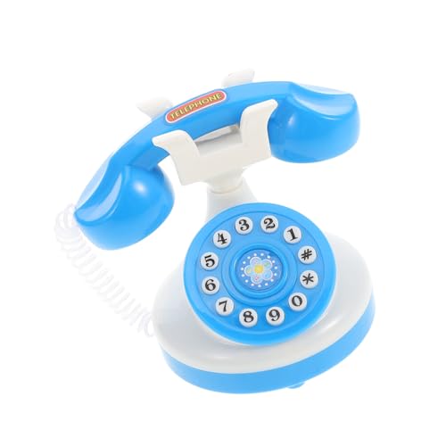 POPETPOP Retro Spielzeugtelefon für Blaues Telefon aus Langlebigem Kunststoff Realistisches Rollenspiel Telefon ohne Batterien für Kreative Spiele und Frühkindliche von POPETPOP