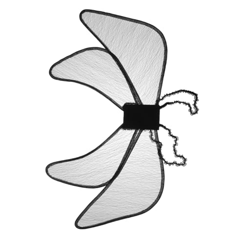 POPETPOP Schmetterlingsflügel Cosplay Requisite Schwarz Silber Flügel für Festival Party Bühnenaufführung Kostüm Dekoration Fairy Accessoire von POPETPOP