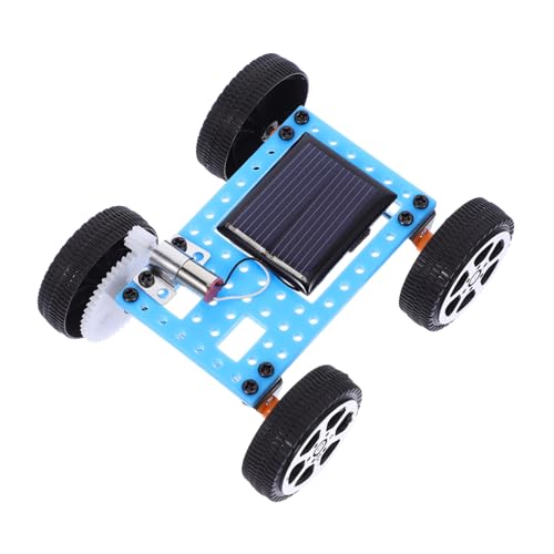 POPETPOP Solarbetriebenes Auto Bausatz DIY Modell Wissenschaftliches Experiment Lernspielzeug Blau Einfache Montage Fördert Handfertigkeit und Technisches Verständnis von POPETPOP