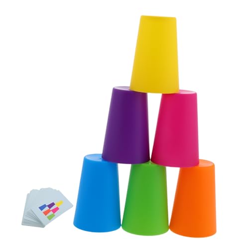 POPETPOP Stackbecher Spiel Für Junge Mädchen Fördert Konzentration Kognitive Fähigkeiten Eltern-Junge Mädchen-interaktion Mit Bunten Stapelbaren Tassen Für Kreatives Spielen von POPETPOP