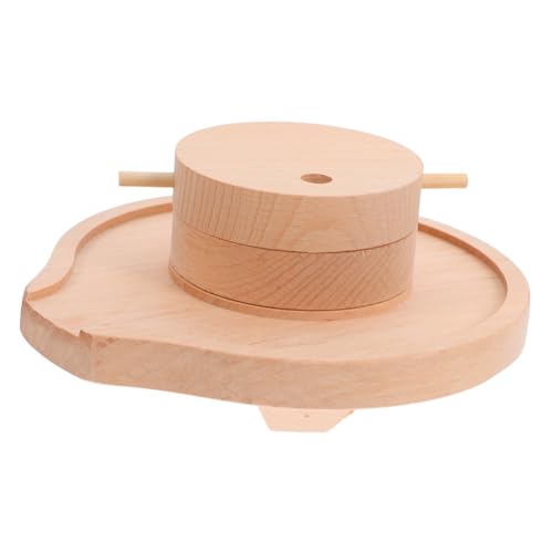 POPETPOP Steinmühlenmodell Werkzeugverzierungen Mikrostein -mahlmühle Dekoration Kleine Steinschleifmühle Figur Kleine Handheld -schleifmühle Kleine Maßstab Beige Holz von POPETPOP
