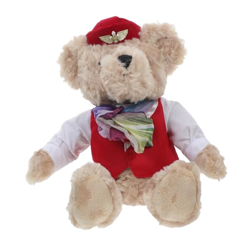 POPETPOP Stewardess Stoffbär Flugbegleiterbär Plüsch gefüllte Bärenpuppe dekorative Bärenpuppe Stofftier für Piloten Plüschbärenpuppe Pilot-Plüschtier PP Baumwolle rot POPETPOP Stewardess Stoffbär Flugbegleiterbär Plüsch gefüllte Bärenpuppe dekorative Bärenpuppe Stofftier für Piloten Plüschbärenpuppe Pilot-Plüschtier PP Baumwolle rot von POPETPOP