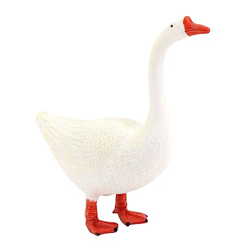 POPETPOP Swan -Modell Gans Ornament Gänsestatue Gans Schmuck Gans-Modell Farmtiere Figuren Mini spielzeuge Gans Figur Gans Skulptur Gans Plastik Weiß von POPETPOP