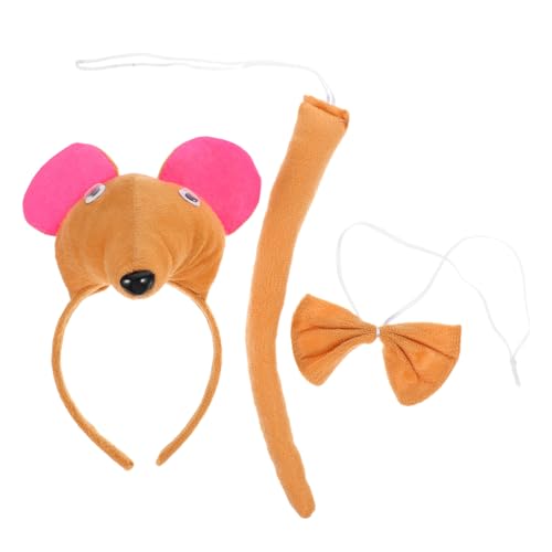 POPETPOP Teiliges Mausohren mit Haarreif Schleife und Niedliches Kostümzubehör für Erwachsene Bequemes Stoffmaterial für Halloween Party und Cosplay von POPETPOP