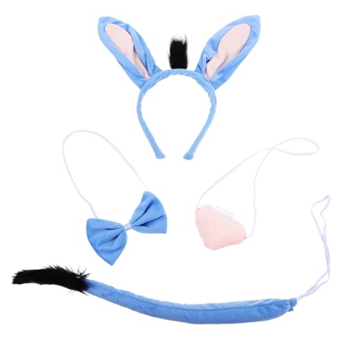 POPETPOP Tierisches Eselohren Stirnband mit und Fliege Halloween Kostüm Zubehör für Erwachsene Leicht Verstellbar Langlebig für Cosplay Party POPETPOP Tierisches Eselohren Stirnband mit und Fliege Halloween Kostüm Zubehör für Erwachsene Leicht Verstellbar Langlebig für Cosplay Party von POPETPOP