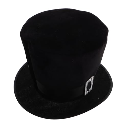 POPETPOP Top Hut mit Schnallendekor Große Bequemer Veloursstoff Vielseitig für Jazz Bühne Kostüme Cosplay und Formelle Events Geeignet POPETPOP Top Hut mit Schnallendekor Große Bequemer Veloursstoff Vielseitig für Jazz Bühne Kostüme Cosplay und Formelle Events Geeignet von POPETPOP